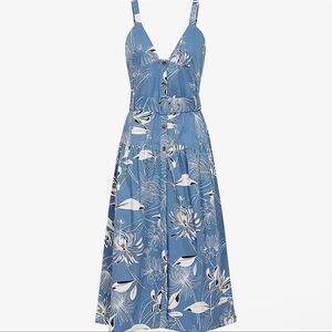 NOAH PRINTED BUTTON THROUGH MIDI DRESS